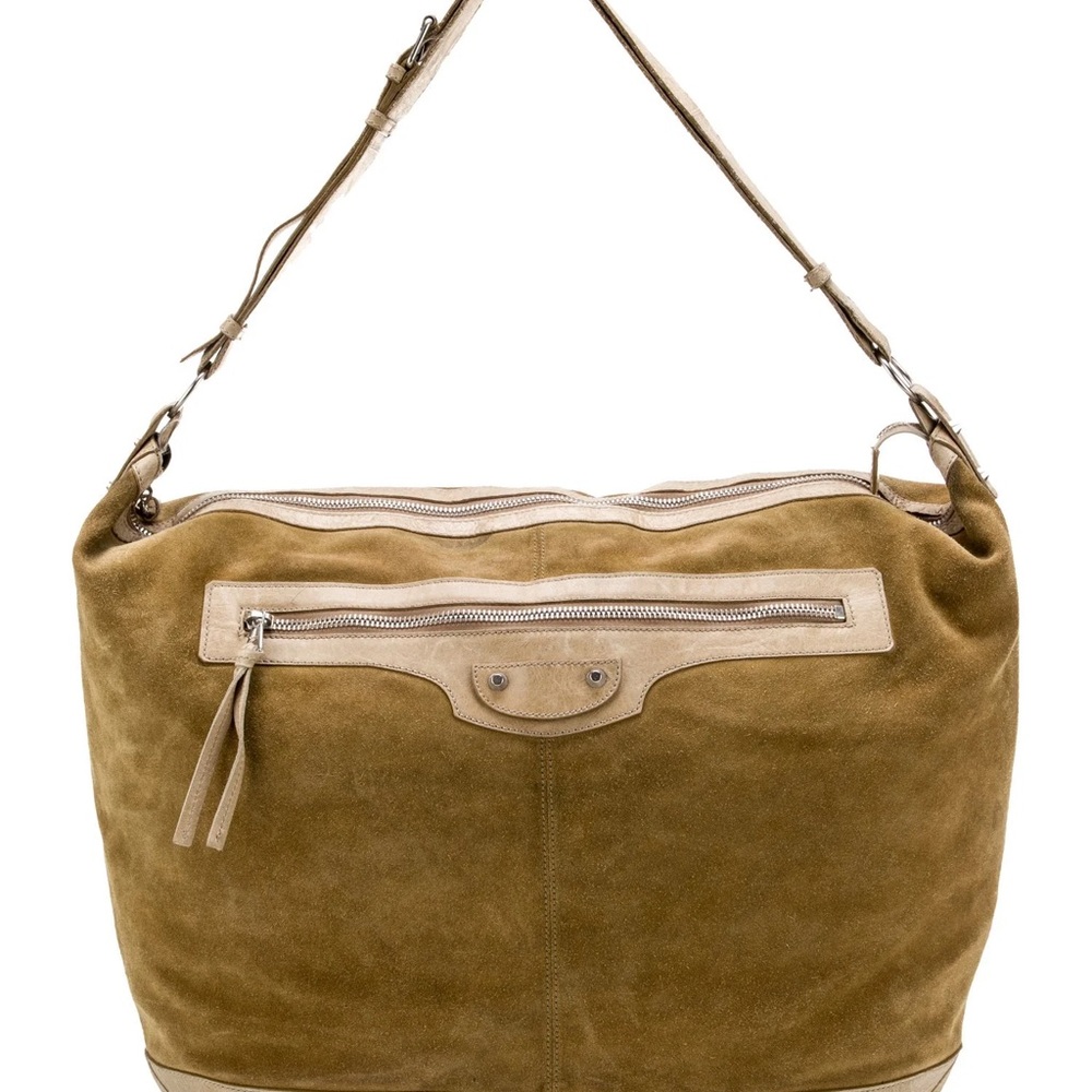 Balenciaga XL Courier Hobo Weekender Bag in Suede